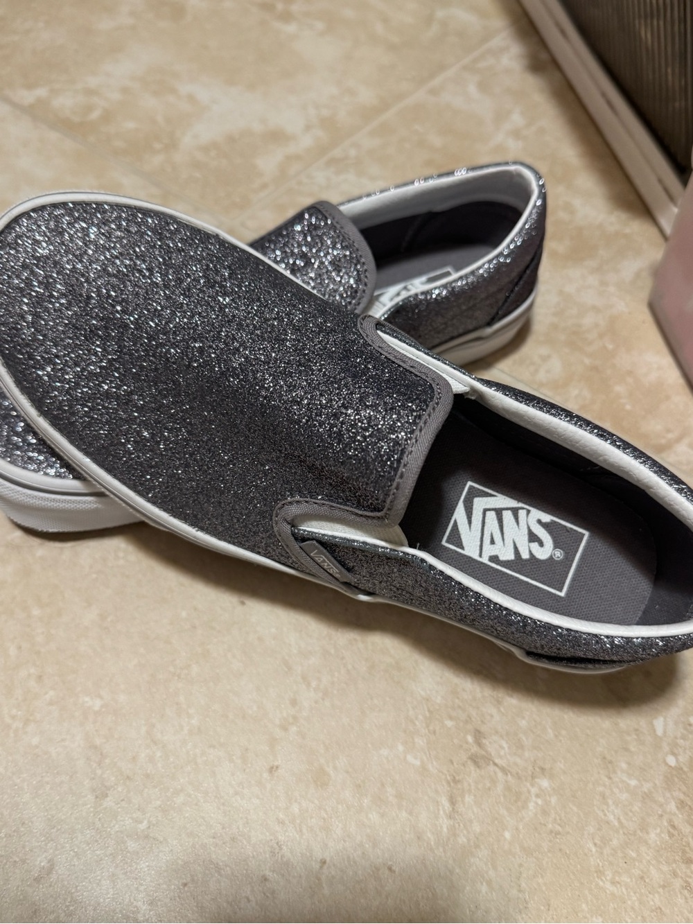 Vans Slip-On Glitter Sneakers - Silver - Picture 2 of 4